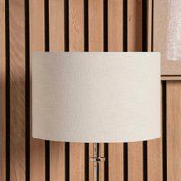 Ruma Cream Self Lined Linen Drum Shade for Floor Lamps in Beige | Size: 20 inches