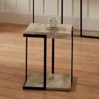 Jersey Concrete Effect & Black Iron Side Table
