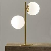 White Orb and Gold Metal Table Lamp