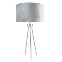 Brushed Silver Metal Tripod Table Lamp