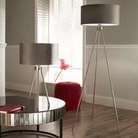 Brushed Silver Tripod Floor Lamp