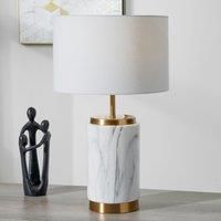 Marble Effect and Brass Ceramic Table Lamp