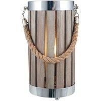 Grey Wash Wood Small Lantern Table Lamp