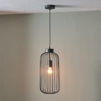 Matt Black Metal Wire Tall Pendant