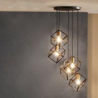 Matt Black Metal Five Cube Pendant