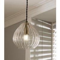 Clear Ribbed Glass Teardrop Pendant