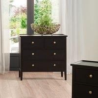 Pacific Lifestyle - Fairford Satin Black Pine Wood 4 Drawer Unit