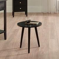 Satin Black Pine Wood Round Side Table K/D