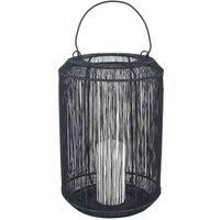 Decorative Metal Candle Holder Black Mesh Round Lantern Large Home Decor Accents