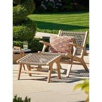 Pacific Lifestyle Sesto Set (Single Chair and Hocker) - Light Teak