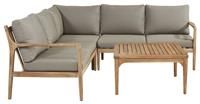 Pacific Malta 5 Seater Wooden Garden Corner Sofa Set-Natural