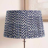 Ruma Navy Blue Chevron Tapered Pleat Shade for Floor Lamps | Size: 16 inches