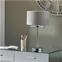 Silver 3 Light Metal Table Lamp