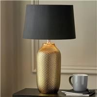 Gold Textured Ceramic Table Lamp, Gold