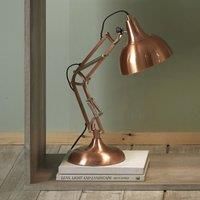 Brushed Copper Metal Task Table Lamp