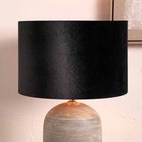 Ruma Black Velvet Cylinder Shade For Floor Lamps | Size: 14 inches