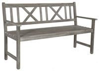 3 Seater Wooden Bench Acacia Modern Outdoor Grey Bench Garden Seating Bench