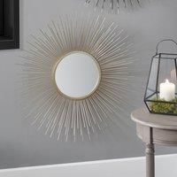 Pacific Gold Metal Starburst Round Wall Mirror