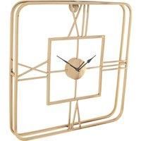 Celestial Gold Metal Square Wall Clock