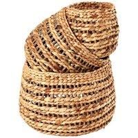 Pacific S 3 Woven Water Hyacinth Round Stripe Detail Baskets