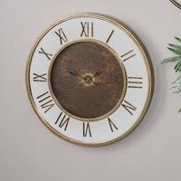 Antique Gold Wood and Mirror Geo Print Wall Clock