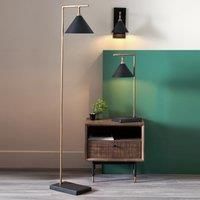 Canora Grey Summerdale 161cm Reading Floor Lamp Matt Black;Gold 161cm H X 25.5cm W X 40cm D