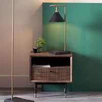 Zeta Matt Black and Antique Brass Table Lamp