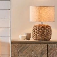 Pacific Lifestyle Acer Natural Woven Small Table Lamp 45cm H x 32cm W x 32cm D