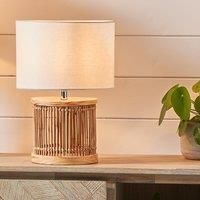 Pacific Sorbus Natural Ribbed Small Table Lamp