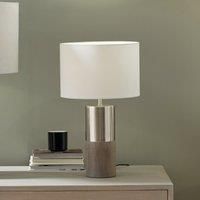 Etosha Grey Wood & Silver Metal Table Lamp