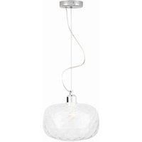 Pacific Azores Clear Textured Glass Oval Pendant