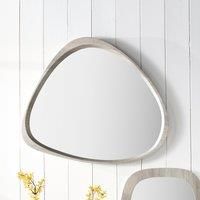 Pacific Grey Oak Veneer Curved Wall Mirror