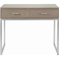 Pacific Ambroso Grey Wash Mango Wood And Silver Metal 2 Drawer Dressing Table