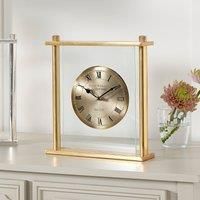 Square Framed Standing Table Clock Elegant Traditional Metal Silver Gold Clocks