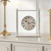 Pacific Square Framed Standing Table Clock Silver