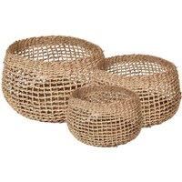 Pacific S 3 Open Weave Seagrass Round Baskets