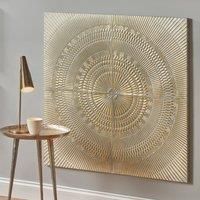 Pacific Antiqued White And Gold Textured Metal Wall Art