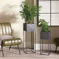 Pacific S 2 Graphite Metal Planters