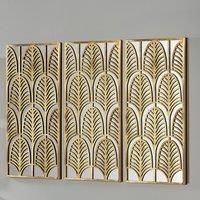 Pacific Rectangular Gold Metal Mirrored Wall Art