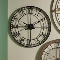 Pacific Lifestyle Black Metal Round Skeleton Wall Clock