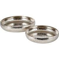 Pacific S 2 Silver Hammered Metal Bowls