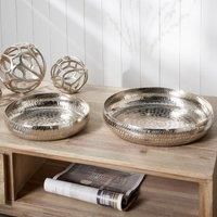 Pacific S 2 Silver Hammered Metal Bowls