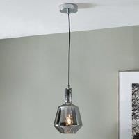 Pacific Jake Shiny Smoked Glass Pendant, Grey