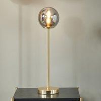Pacific Arabella Smoked Glass Orb And Gold Metal Table Lamp