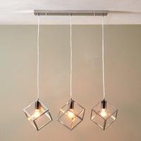 Pacific Lifestyle Alessio Shiny Nickel Metal 3 Cube Pendant, Silver