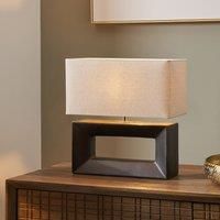 Pacific Block Black Ceramic Rectangular Table Lamp, Black