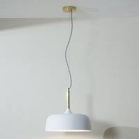 Pacific Anke Matt White Domed Metal Pendant, White