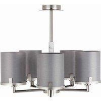 Pacific Midland Brushed Nickel And Grey Marble Effect 5 Arm Pendant