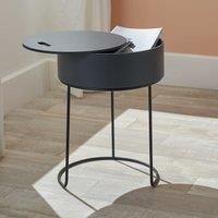 Pacific Hugo Black Wood Veneer And Black Metal Storage Table