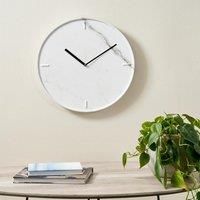 Round Wall Clock Marble Effect Industrial Kitchen Living Room Minimalist Clock